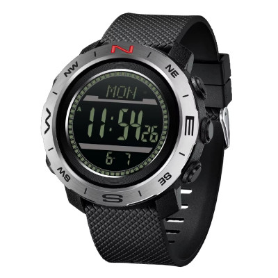 Тактичний чоловічий годинник Sanda 5106 Black-Silver з водонепроникністю 5 ATM та підсвічуванням