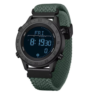 Тактичний чоловічий годинник Sanda 2218 Nylon Black-Green з нейлоновим ремінцем та підсвічуванням