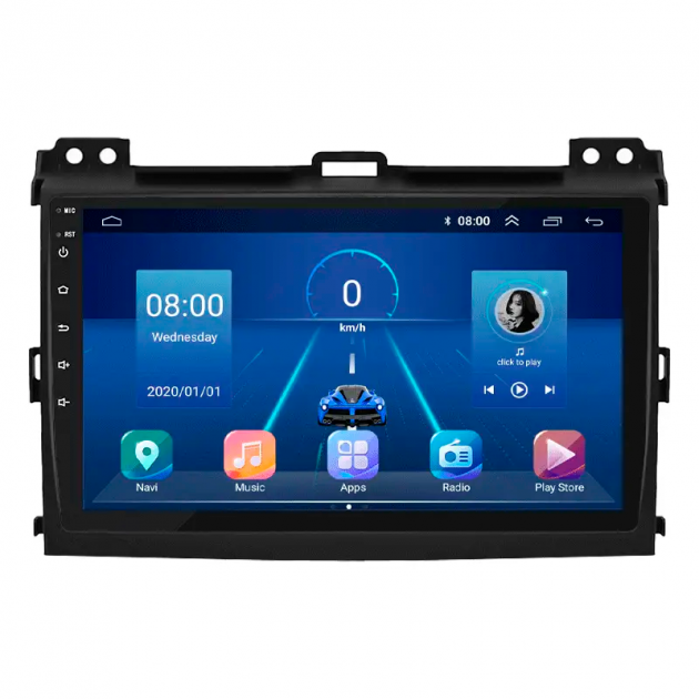 Штатная магнитола Lesko для Lexus GX I 2002-2009 экран 9" 2/32Gb 4G Wi-Fi GPS Top