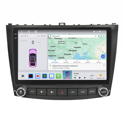 Штатная магнитола Lesko для Lexus IS II 2005-2008 экран 10" 4/64 QLED CarPlay 4G Wi-Fi GPS 360 Prime