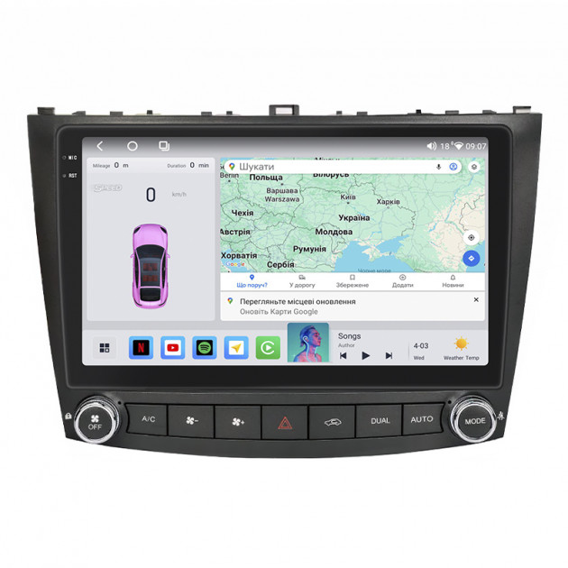 Штатная магнитола Lesko для Lexus IS II Рестайлинг 2 2010-2013 экран 10" 4/64 QLED CarPlay 4G Wi-Fi GPS 360 Prime