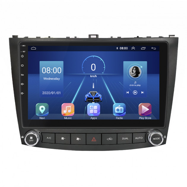 Штатная магнитола Lesko для Lexus IS II Рестайлинг 2 2010-2013 экран 10" 4/32Gb 4G Wi-Fi GPS Top