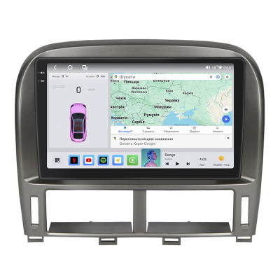 Штатная магнитола Lesko для Lexus LS III Рестайлинг ver 2 2003-2006 экран 9" 4/64 QLED CarPlay 4G Wi-Fi GPS 360 Prime