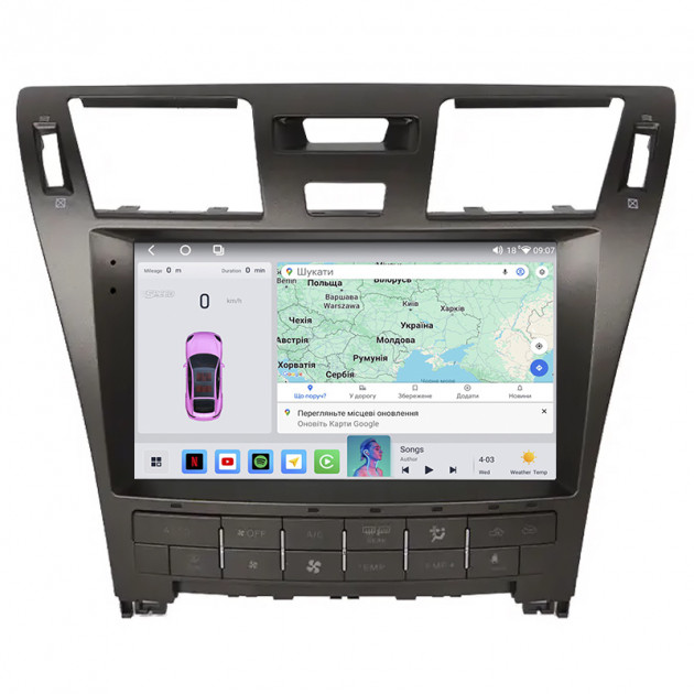 Штатная магнитола Lesko для Lexus LS IV Рестайлинг 2009-2012 экран 10" 4/64 QLED CarPlay 4G Wi-Fi GPS 360 Prime