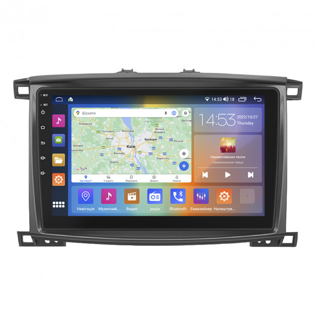 Штатная магнитола Lesko для Lexus LX II Рестайлинг 2002-2007 экран 10" 2/32Gb CarPlay 4G Wi-Fi GPS Prime