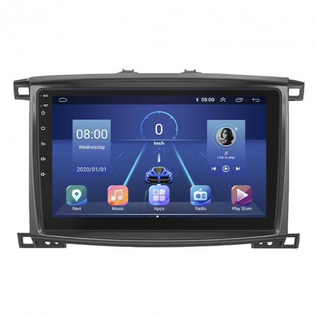 Штатная магнитола Lesko для Lexus LX II Рестайлинг 2002-2007 экран 10" 4/64Gb 4G Wi-Fi GPS Top