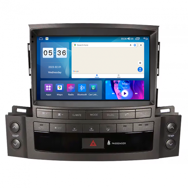 Штатная магнитола Lesko для Lexus LX III 2007-2012 экран 9" 4/64Gb CarPlay 4G Wi-Fi GPS Prime