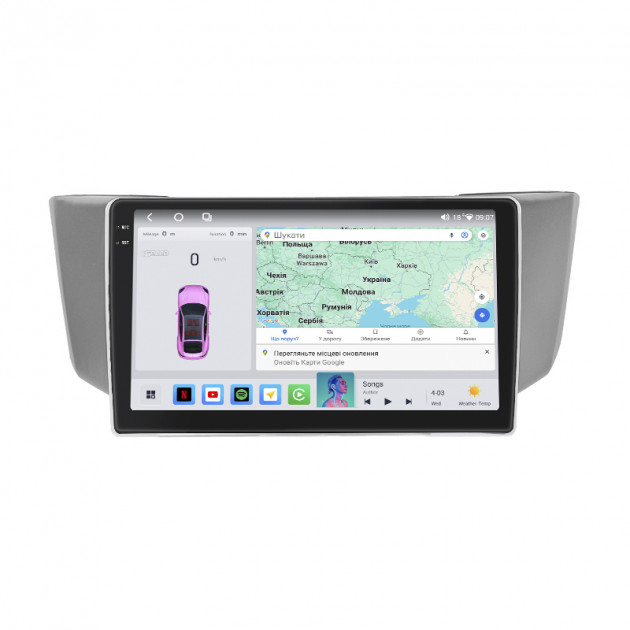 Штатная магнитола Lesko для Lexus RX II 2003-2006 экран 9" 4/64 QLED CarPlay 4G Wi-Fi GPS 360 Prime
