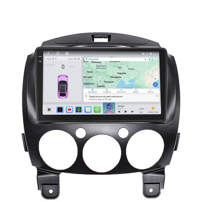 Штатная магнитола Lesko для Mazda 2 II (DE) 2007-2010 экран 9" 4/64 QLED CarPlay 4G Wi-Fi GPS 360 Prime