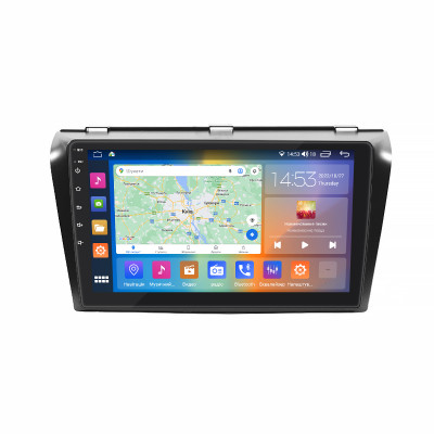 Штатная магнитола Lesko для Mazda 3 I (BK) Рестайлинг 2006-2009 экран 9" 4/64Gb CarPlay 4G Wi-Fi GPS Prime