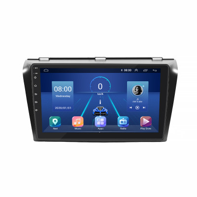 Штатная магнитола Lesko для Mazda 3 I (BK) Рестайлинг 2006-2009 экран 9" 2/32Gb 4G Wi-Fi GPS Top