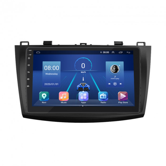 Штатная магнитола Lesko для Mazda 3 II (BL) Рестайлинг 2011-2013 экран 9" 2/32Gb 4G Wi-Fi GPS Top