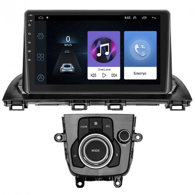 Штатная магнитола Lesko для Mazda 3 III (BM) Рестайлинг 2016-2019 экран 9" 1/16Gb Wi-Fi GPS Base