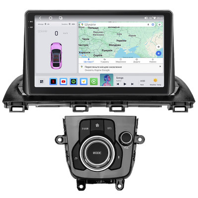 Штатная магнитола Lesko для Mazda 3 III (BM) Рестайлинг 2016-2019 экран 9" 4/64 QLED CarPlay 4G Wi-Fi GPS 360 Prime