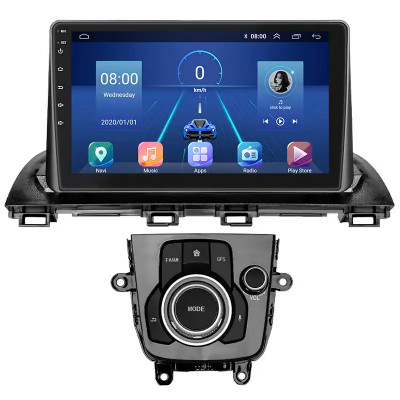 Штатная магнитола Lesko для Mazda 3 III (BM) Рестайлинг 2016-2019 экран 9" 6/128Gb 4G Wi-Fi GPS Top