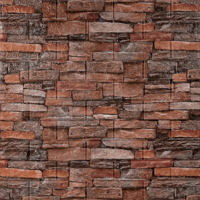 Самоклеящаяся декоративная 3D панель 700x770x5мм Красный кирпич песчаник (058) SW-00000177