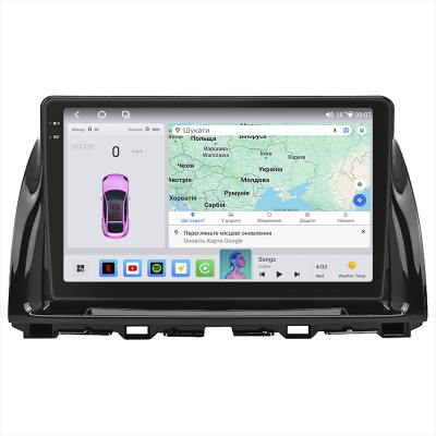 Штатная магнитола Lesko для Mazda CX-5 I Рестайлинг 2015-2017 экран 10" 4/64 QLED CarPlay 4G Wi-Fi GPS 360 Prime