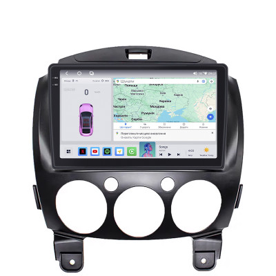 Штатная магнитола Lesko для Mazda Demio III (DE) 2007-2014 экран 9" 4/64 QLED CarPlay 4G Wi-Fi GPS 360 Prime