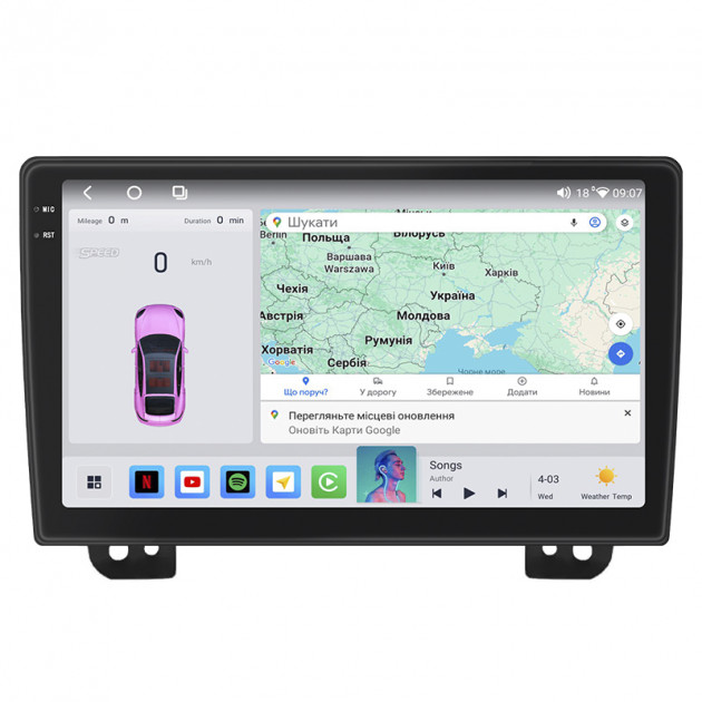 Штатная магнитола Lesko для Mazda MPV II (LW) 1999-2003 экран 9" 4/64 QLED CarPlay 4G Wi-Fi GPS 360 Prime