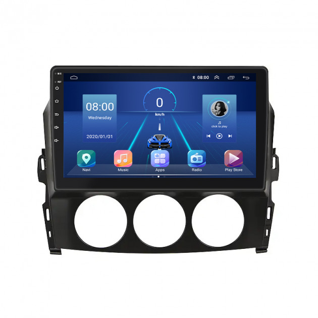 Штатная магнитола Lesko для Mazda MX-5 III (NC) Рестайлинг 2008-2015 экран 9" 6/128Gb 4G Wi-Fi GPS Top