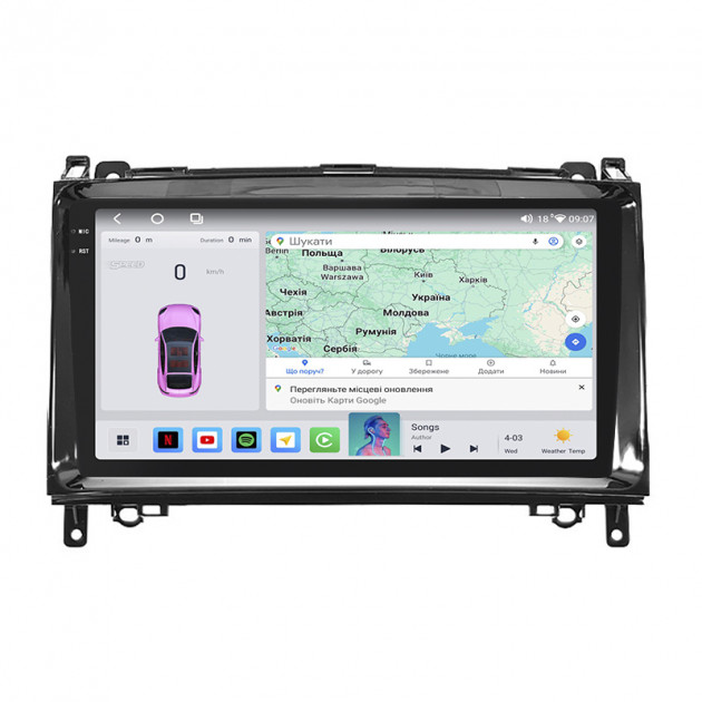 Штатная магнитола Lesko для Mercedes-Benz B-Класс I (W245) 2005-2009 экран 9" 4/64 QLED CarPlay 4G Wi-Fi GPS 360 Prime