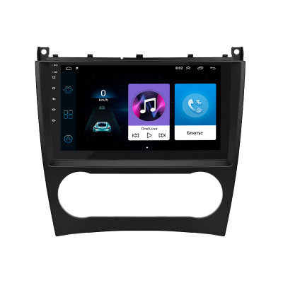 Штатная магнитола Lesko для Mercedes-Benz C-Класс II (W203) Рестайлинг 2004-2008 экран 9" 1/16Gb Wi-Fi GPS Base