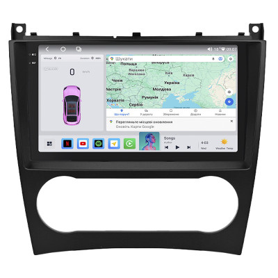 Штатная магнитола Lesko для Mercedes-Benz C-Класс II (W203) Рестайлинг 2004-2008 экран 9" 4/64 QLED CarPlay 4G Wi-Fi GPS 360 Prime