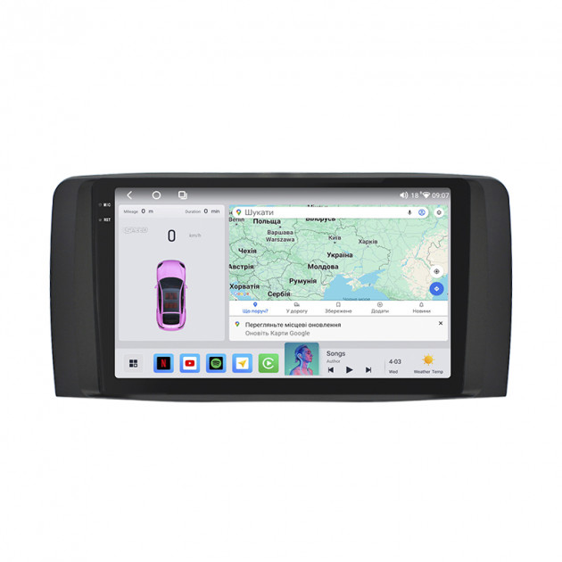 Штатная магнитола Lesko для Mercedes-Benz R-Класс I Рестайлинг 2007-2010 экран 9" 4/64 QLED CarPlay 4G Wi-Fi GPS 360 Prime