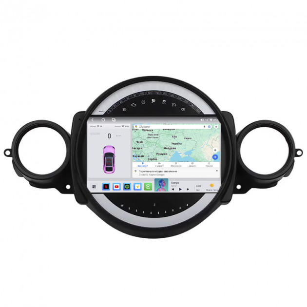 Штатная магнитола Lesko для MINI Clubman I 2007-2010 экран 9" 4/64 QLED CarPlay 4G Wi-Fi GPS 360 Prime