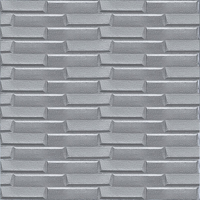 3D панель самоклеющаяся кладка 770х700х5мм Серебро (034) SW-00000217