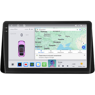 Штатная магнитола Lesko для Mitsubishi Eclipse Cross I 2017-2020 экран 10" 4/64 QLED CarPlay 4G Wi-Fi GPS 360 Prime