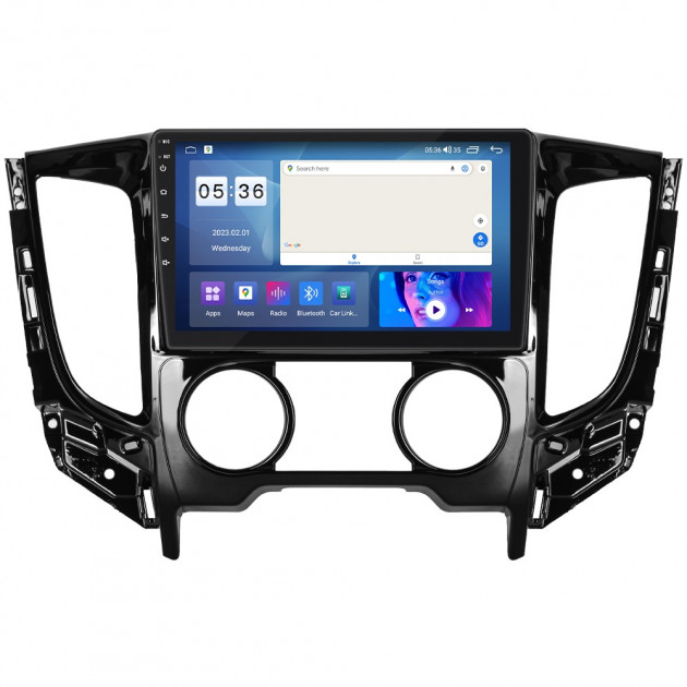 Штатная магнитола Lesko для Mitsubishi L200 V Manual AC 2015-2019 экран 9" 2/32Gb CarPlay 4G Wi-Fi GPS Prime