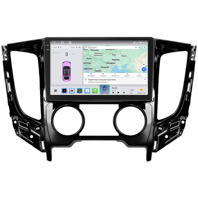 Штатная магнитола Lesko для Mitsubishi L200 V Manual AC 2015-2019 экран 9" 4/64 QLED CarPlay 4G Wi-Fi GPS 360 Prime