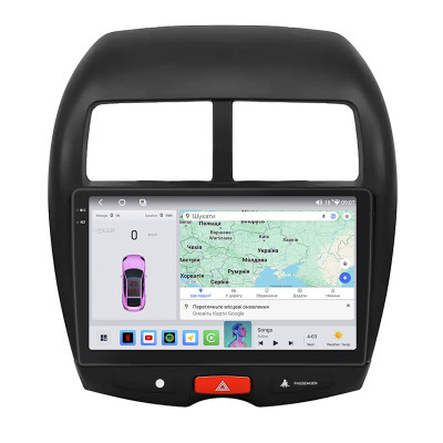 Штатная магнитола Lesko для Mitsubishi Outlander Sport I Рестайлинг 2012-2016 экран 10" 4/64 QLED CarPlay 4G Wi-Fi GPS 360 Prime