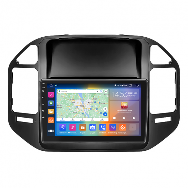 Штатная магнитола Lesko для Mitsubishi Pajero III Рестайлинг 2002-2006 экран 9" 2/32Gb CarPlay 4G Wi-Fi GPS Prime