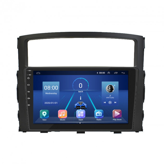 Штатная магнитола Lesko для Mitsubishi Pajero IV Рестайлинг 1 2011-2014 экран 9" 2/32Gb 4G Wi-Fi GPS Top