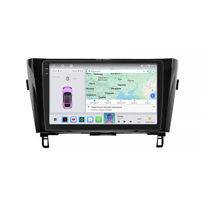 Штатная магнитола Lesko для Nissan Rogue II Рестайлинг 2016-2020 экран 10" 4/64 QLED CarPlay 4G Wi-Fi GPS 360 Prime