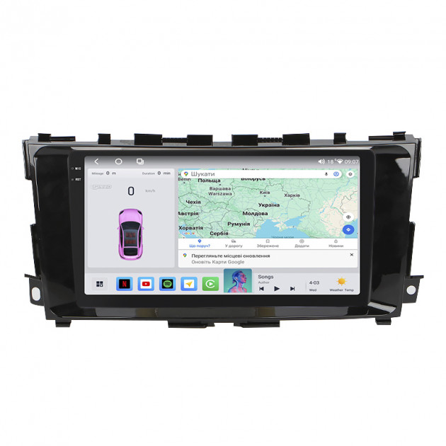Штатная магнитола Lesko для Nissan Teana III 2012-2020 экран 9" 4/64 QLED CarPlay 4G Wi-Fi GPS 360 Prime