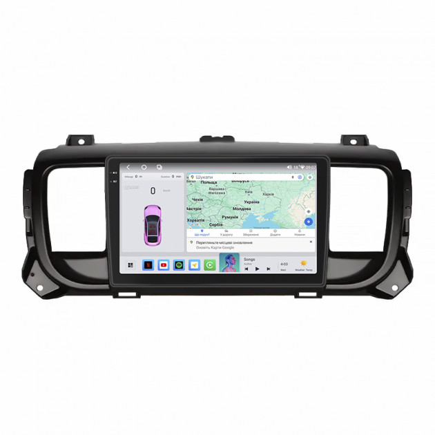 Штатная магнитола Lesko для Opel Vivaro C 2019-н.в. экран 9" 4/64 QLED CarPlay 4G Wi-Fi GPS 360 Prime