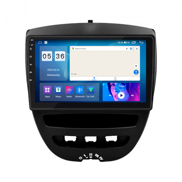 Штатная магнитола Lesko для Peugeot 107 I 2005-2009 экран 10" 4/64Gb CarPlay 4G Wi-Fi GPS Prime