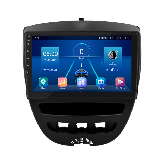 Штатная магнитола Lesko для Peugeot 107 I 2005-2009 экран 10" 2/32Gb 4G Wi-Fi GPS Top