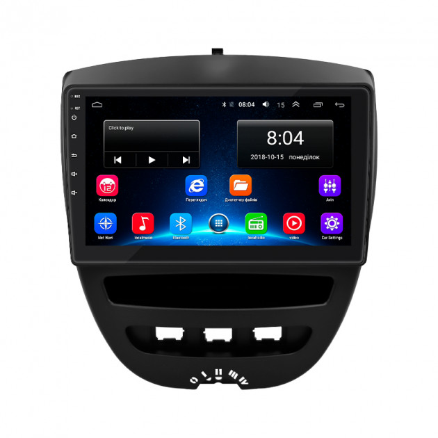 Штатная магнитола Lesko для Peugeot 107 I Рестайлинг 2009-2012 экран 10" 2/32Gb Wi-Fi GPS Base