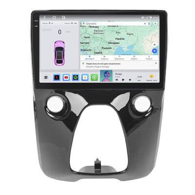 Штатная магнитола Lesko для Peugeot 108  2014-2021 экран 10" 4/64 QLED CarPlay 4G Wi-Fi GPS 360 Prime