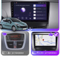 Штатная магнитола Lesko для Peugeot 207 I 2006-2009 экран 9" 1/16Gb Wi-Fi GPS Base