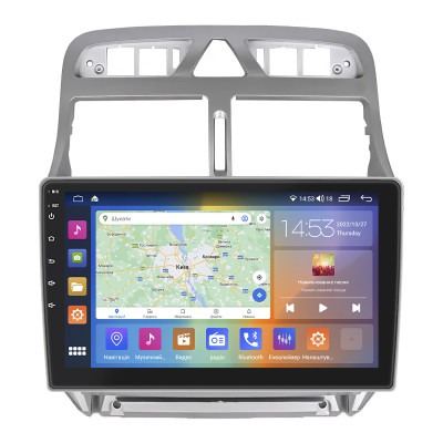 Штатная магнитола Lesko для Peugeot 307 I 2001-2005 экран 9" 2/32Gb CarPlay 4G Wi-Fi GPS Prime