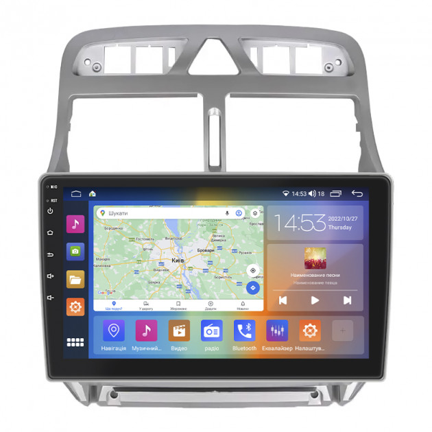 Штатная магнитола Lesko для Peugeot 307 I 2001-2005 экран 9" 2/32Gb CarPlay 4G Wi-Fi GPS Prime