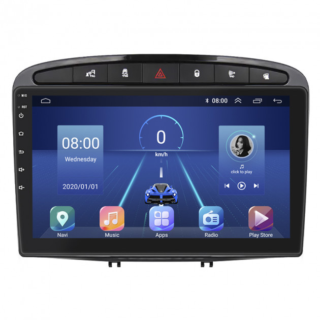 Штатная магнитола Lesko для Peugeot 408 I 2012-2017 экран 9" 2/32Gb 4G Wi-Fi GPS Top