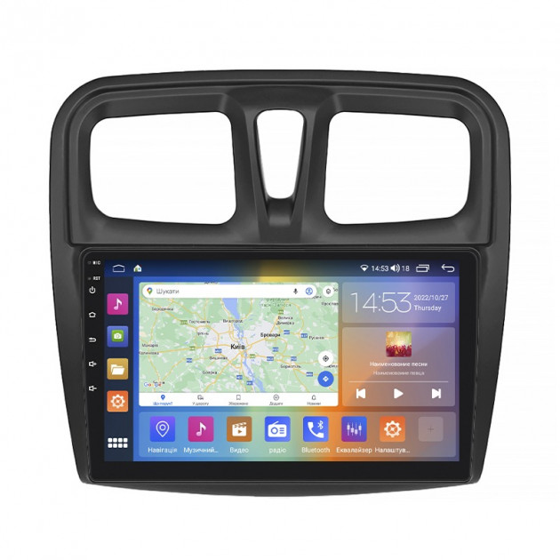 Штатная магнитола Lesko для Renault Logan II 2012-2018 экран 10" 4/64Gb CarPlay 4G Wi-Fi GPS Prime