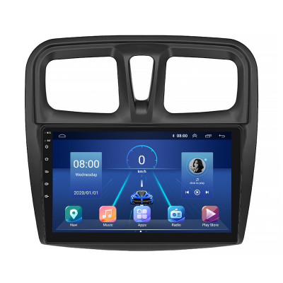 Штатная магнитола Lesko для Renault Logan II 2012-2018 экран 10" 4/64Gb 4G Wi-Fi GPS Top