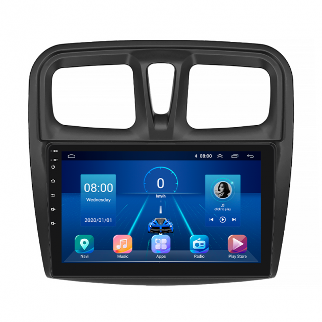 Штатная магнитола Lesko для Renault Logan II Рестайлинг 2018-н.в экран 10" 2/32Gb 4G Wi-Fi GPS Top